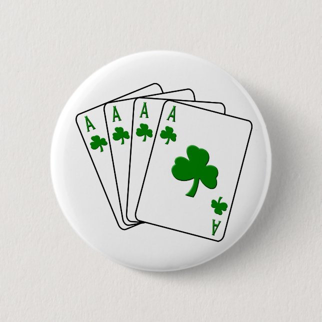 Shamrock Aces 6 Cm Round Badge (Front)