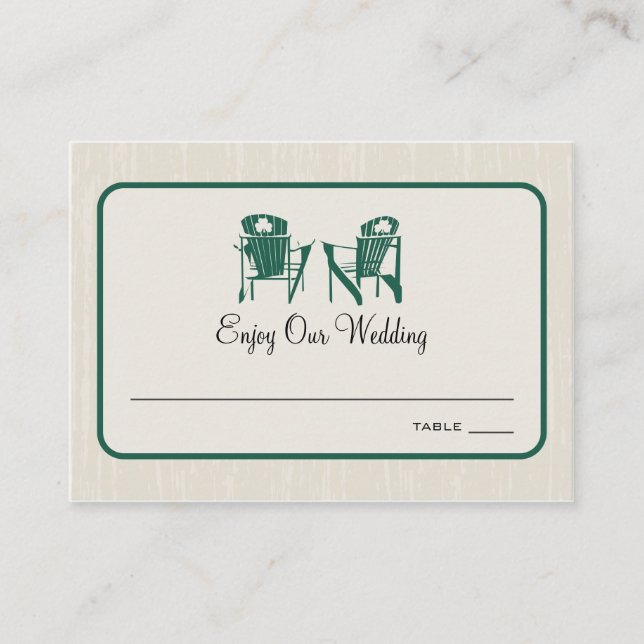 Shamrock Adirondack Chairs Seating Escort Card (Front)