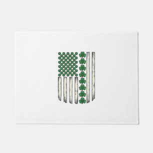 Shamrock American Flag Vintage Vector Design_1 Doormat