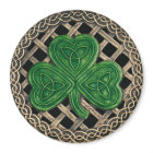 Shamrock And Celtic Knots Magnet Black