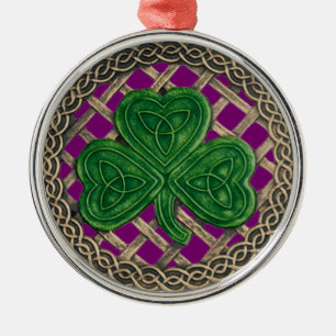 Shamrock And Celtic Knots Ornament Purple