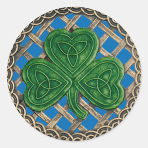 Shamrock And Celtic Knots Stickers Blue