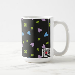 Shamrock and Hearts Pattern Coffee Mug