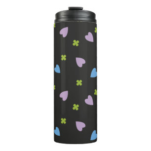 Shamrock and Hearts Pattern Thermal Tumbler
