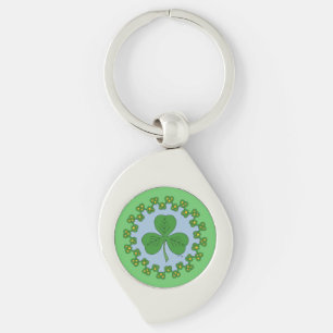 Shamrock and Knotwork Key Ring