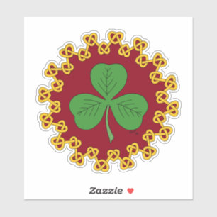 Shamrock and Knotwork on Red
