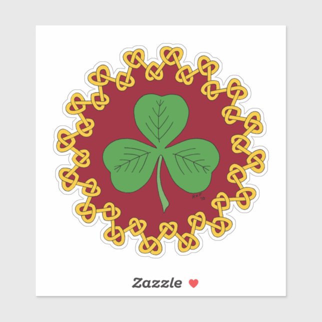 Shamrock and Knotwork on Red (Sheet)