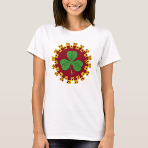 Shamrock and Knotwork on Red T-Shirt