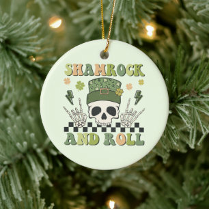 Shamrock and Roll Ceramic Tree Decoration