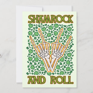 Shamrock And Roll St Patrick's Day Holiday Card