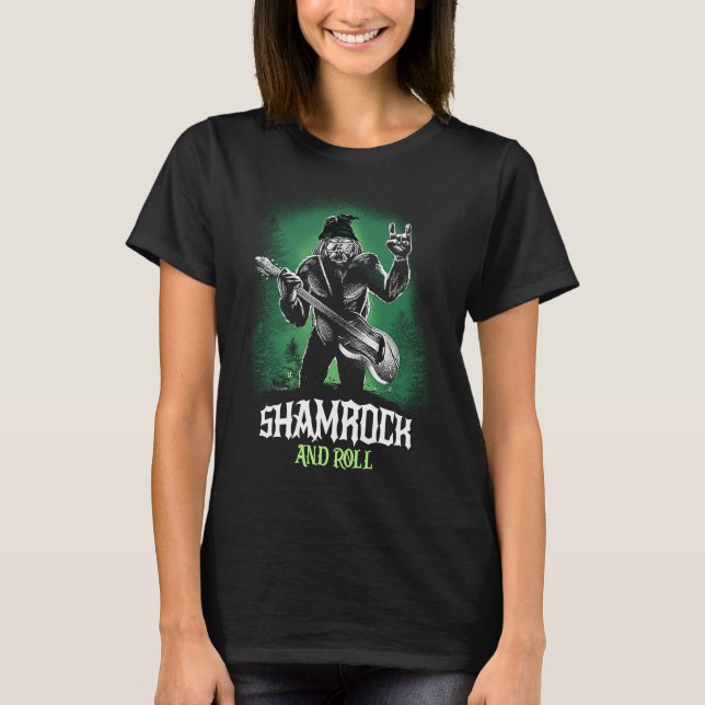Shamrock And Roll St Patricks Day T-Shirt (Front)