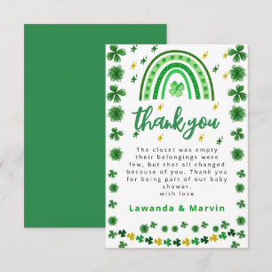 Shamrock   Baby Shower Thank You Card