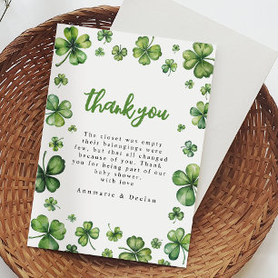 Shamrock   Baby Shower Thank You Card