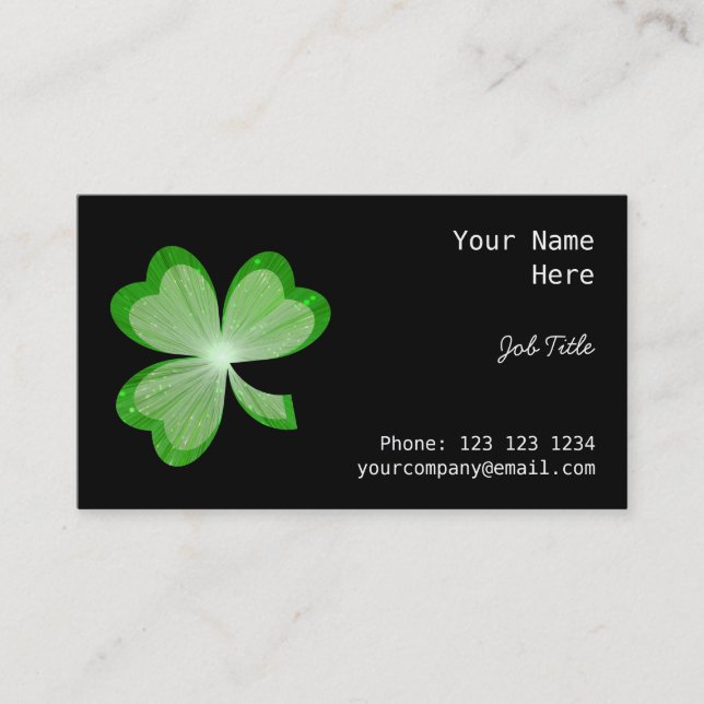 Shamrock Black business card side (Front)