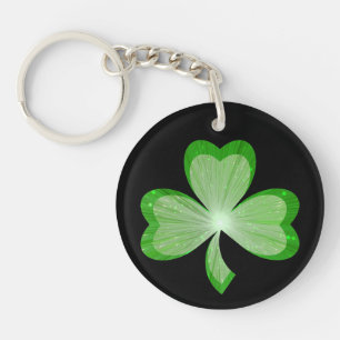 Shamrock Black double-sided Key Ring