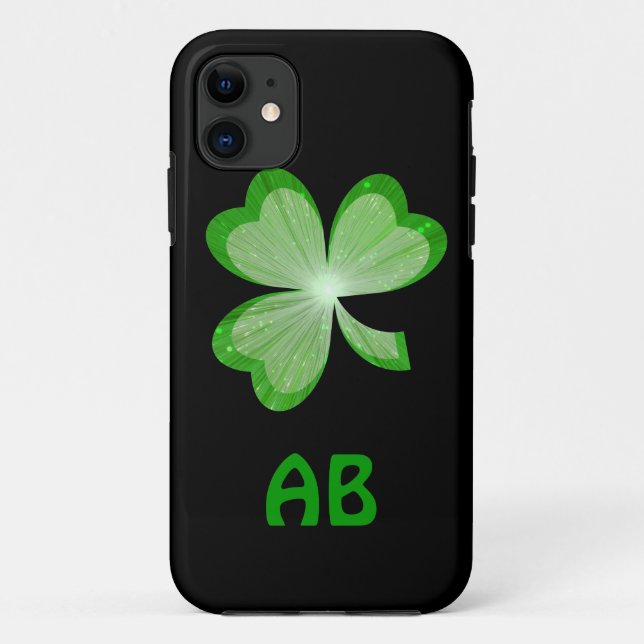 Shamrock Black monogram iPhone 5 case (Back)