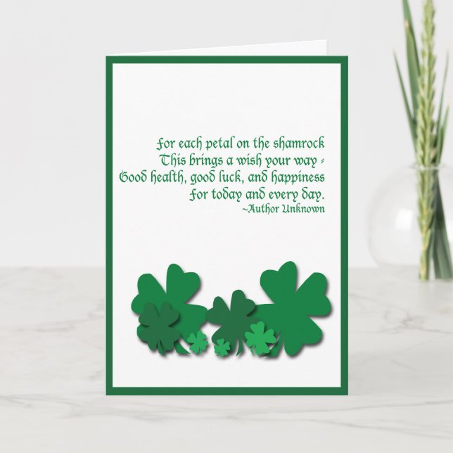 Shamrock Blessing Saint Patrick's Day Card (Front)