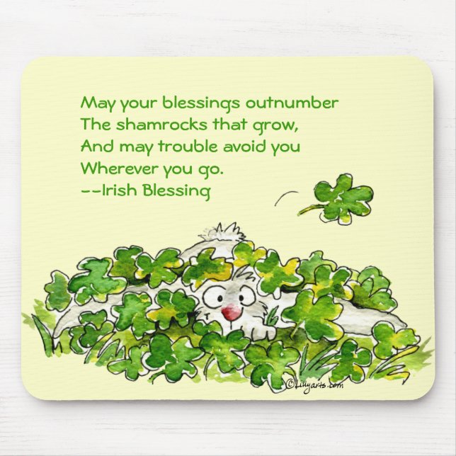 Shamrock Blessing St. Patricks Day Mousepads (Front)