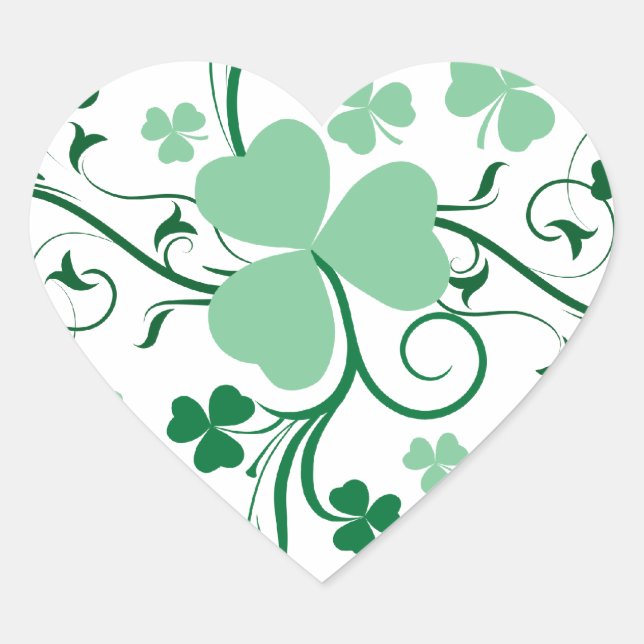 Shamrock blossom heart sticker (Front)