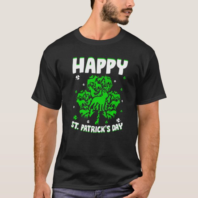 Shamrock Boston Terrier Dog St Patrick S Day Irish T-Shirt (Front)