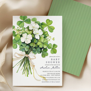 Shamrock Bouquet Baby Shower Invitation