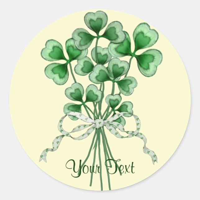 Shamrock Bouquet Classic Round Sticker (Front)