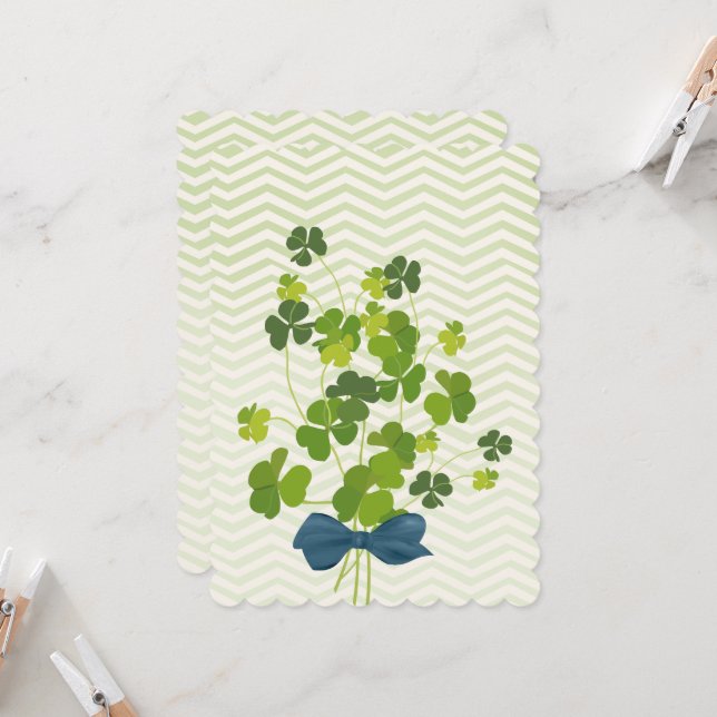 Shamrock bouquet, st patrick's day card (Front/Back In Situ)