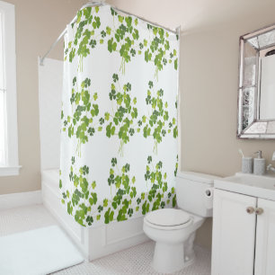Shamrock bouquet, st patrick's day shower curtain