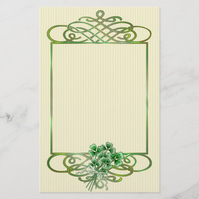 Shamrock Bouquet Stationery (Front)
