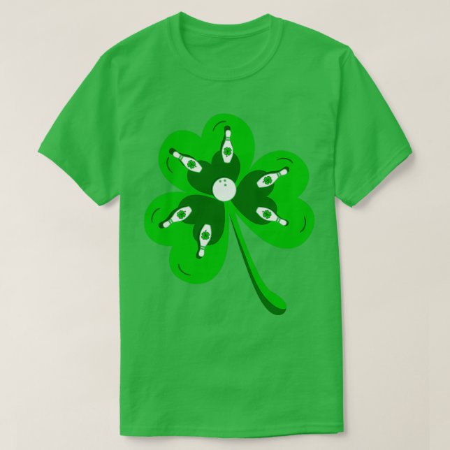 Shamrock Bowling Professional Bowler Coach St Patr T-Shirt (Design Front)