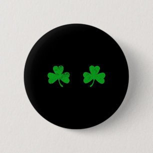 Shamrock Breast Irish S Breasties St Patricks Day 6 Cm Round Badge