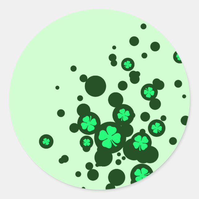 shamrock bubbles classic round sticker (Front)