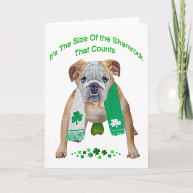 Shamrock Bulldog St. Patrick's Day Card (Front)