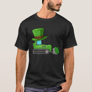 Shamrock Bulldozer St Patricks Day Leprechaun Hat T-Shirt