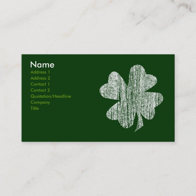 Shamrock Business Cards (Front)