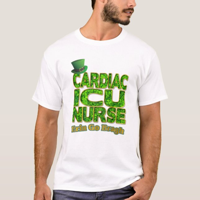 Shamrock Cardiac ICU Nurse T-Shirt (Front)
