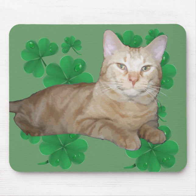 Shamrock Cat Mousepad (Front)