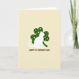 Shamrock Cat Pattern Happy Card