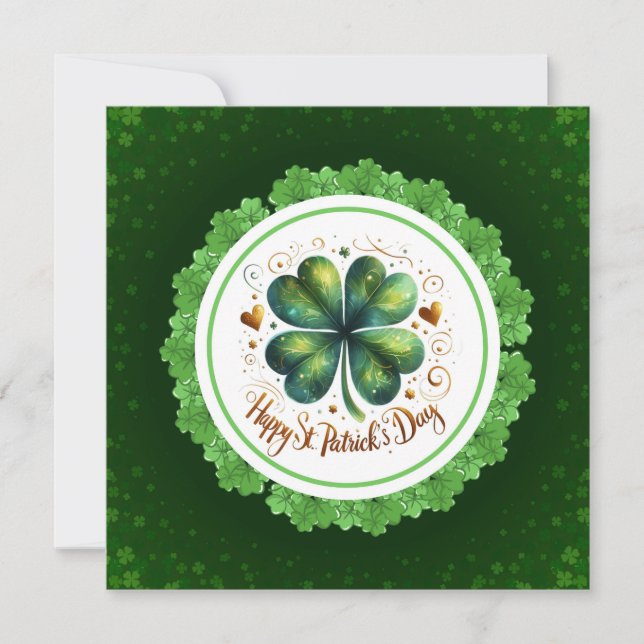 Shamrock Celebration Holiday Card (Front)
