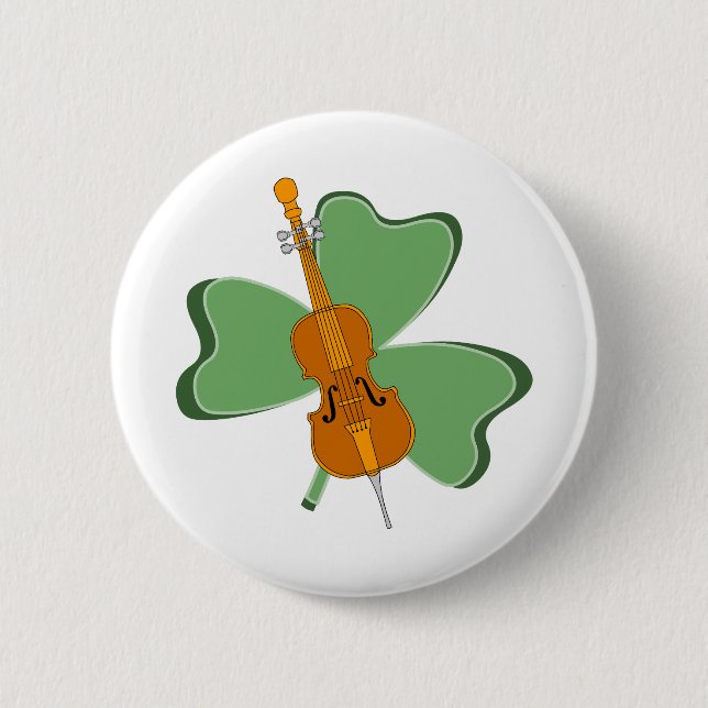 Shamrock Cello 6 Cm Round Badge (Front)