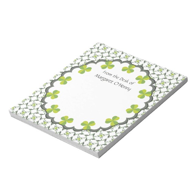 Shamrock Celtic Inspired Personalised Notepad (Rotated)