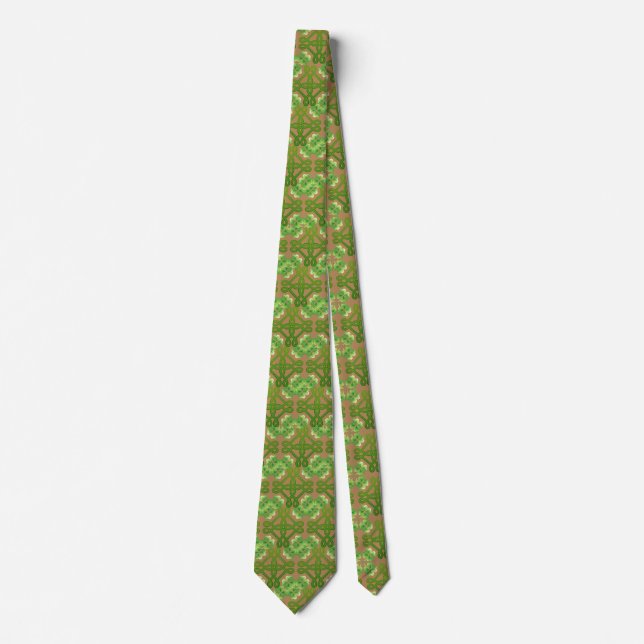 Shamrock Celtic Knot Gold  Irish St. Patrick Tie (Front)