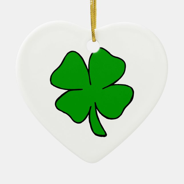 Shamrock Ceramic Tree Decoration (Front)