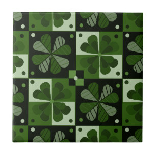 Shamrock Chequerboard Pattern  Tile