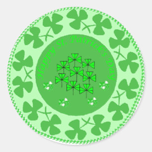 Shamrock Circle Classic Round Sticker