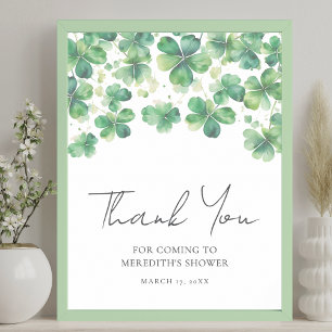 Shamrock Clover Bridal Shower Thank You Sign