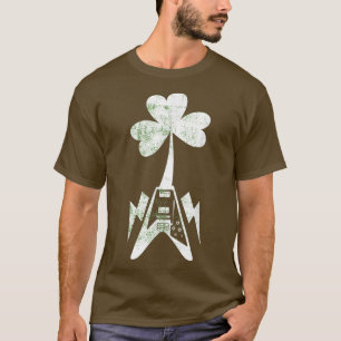 Shamrock clover electric rock guitar st patricks d T-Shirt