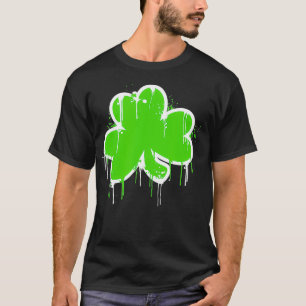 Shamrock Clover Graffiti Art St Patricks Day T-Shirt