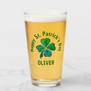 Shamrock Clover Green St. Patrick`s Day  Glass