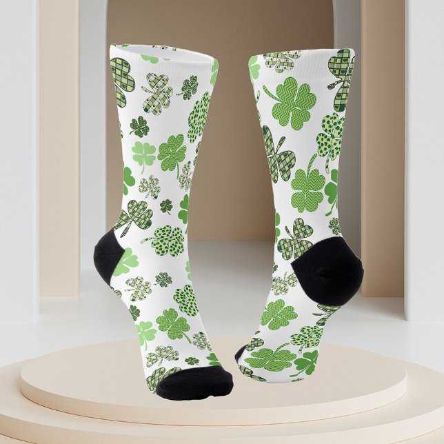 Shamrock Clover Green St. Patrick's day  Socks (Creator Uploaded)